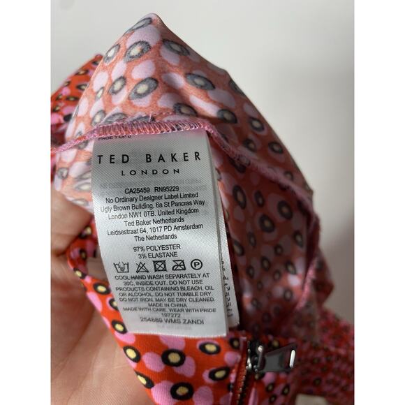 Ted Baker Zandi graphic-print pleated woven midi skirt Women’s 2 US 6 Chic Pink - Picture 6 of 7